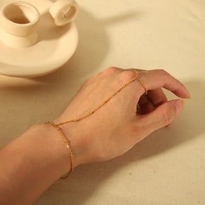 1 Piece Elegant Simple Style Geometric Stainless Steel  Gold Color Women's Chain Bracelets h5 